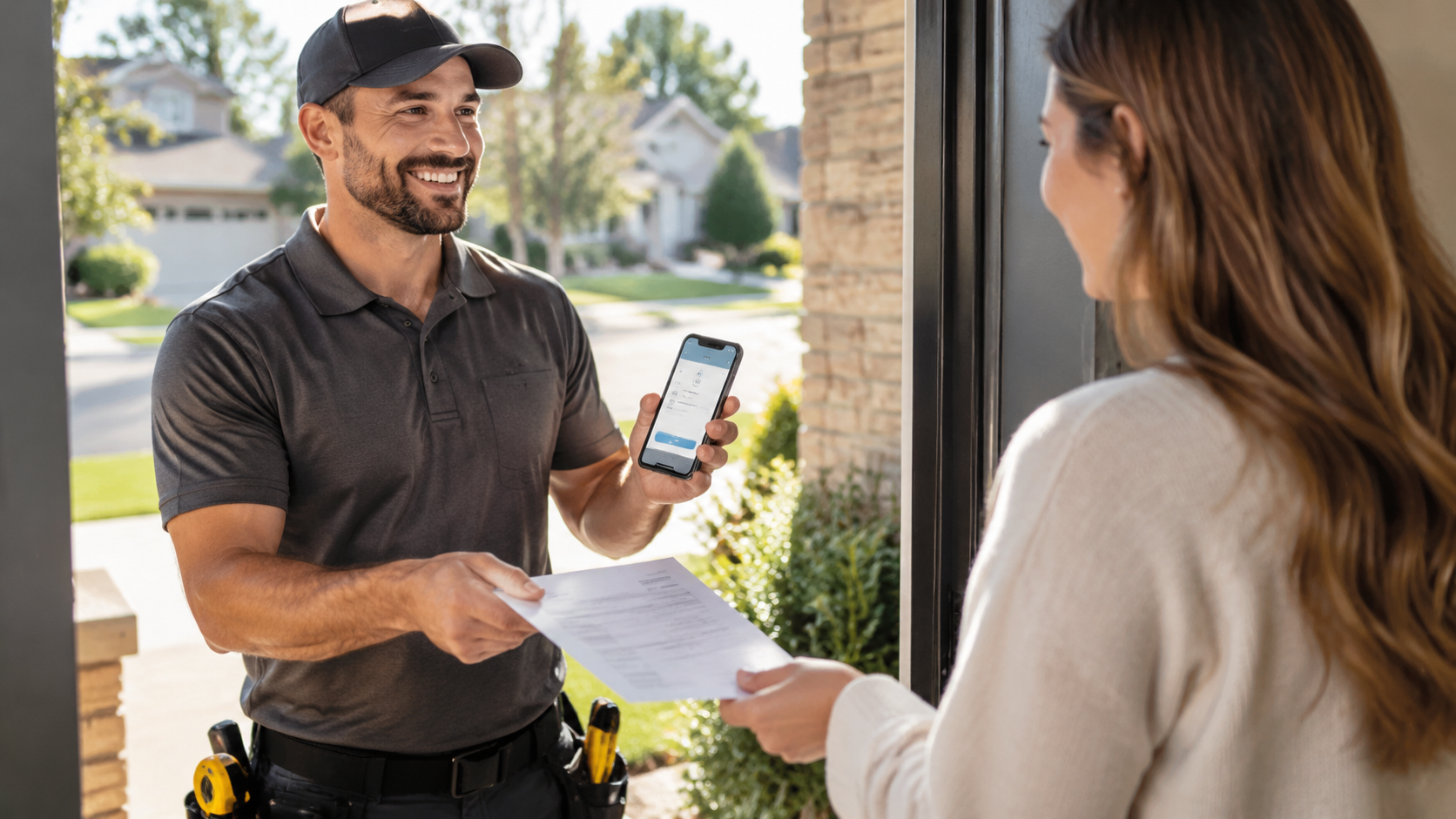 On-site invoicing and payment delivery