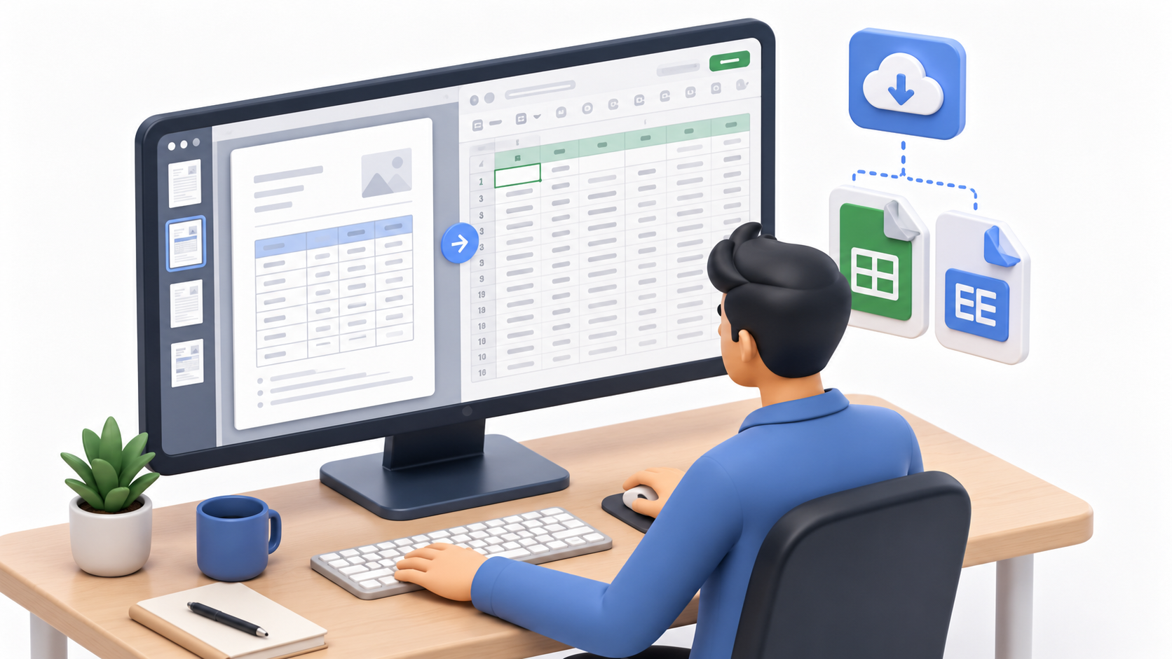 Reviewing the extracted table and downloading CSV or XLSX results
