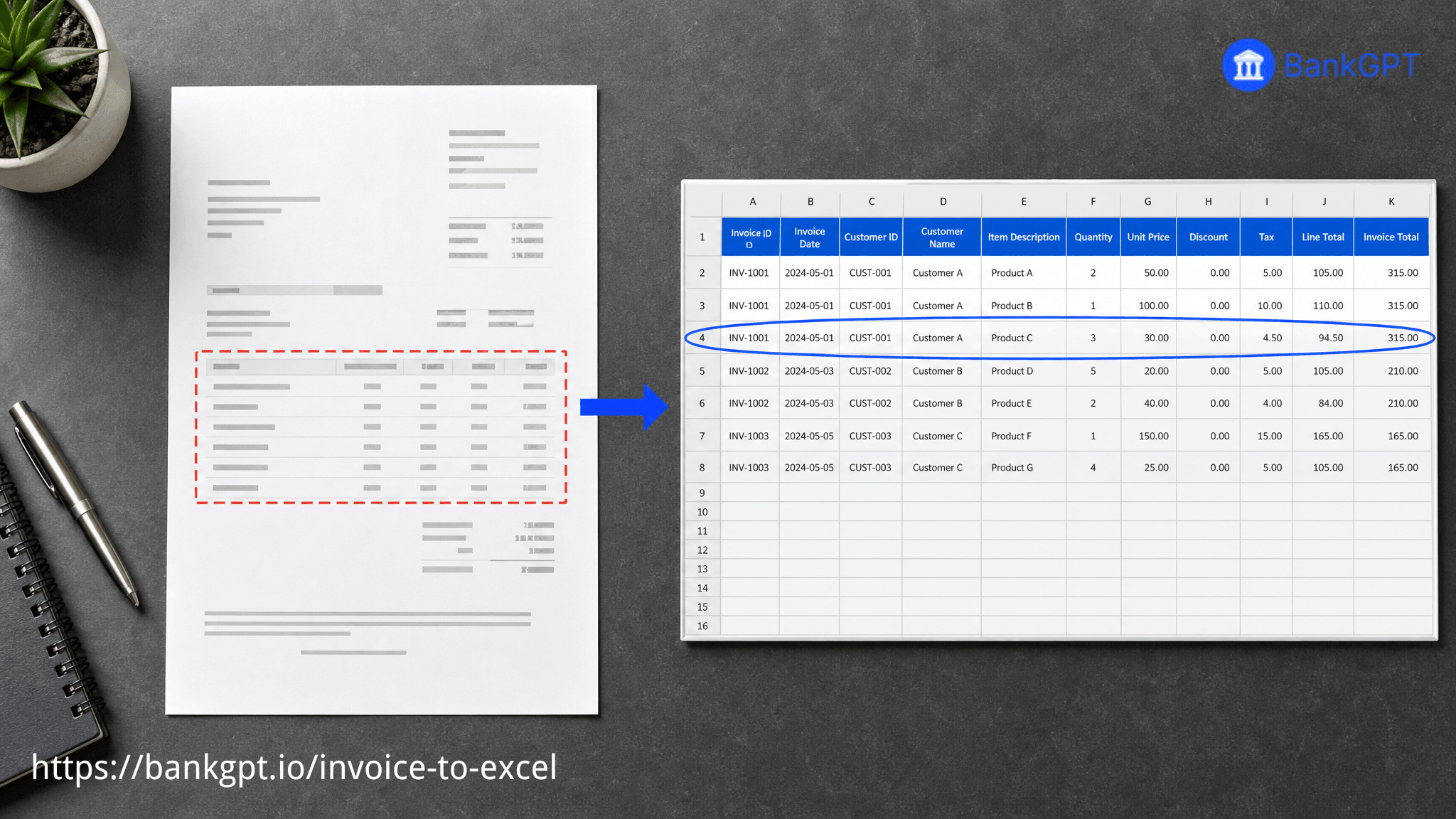 How to Extract Line Items from PDF Invoices into Excel Free Online