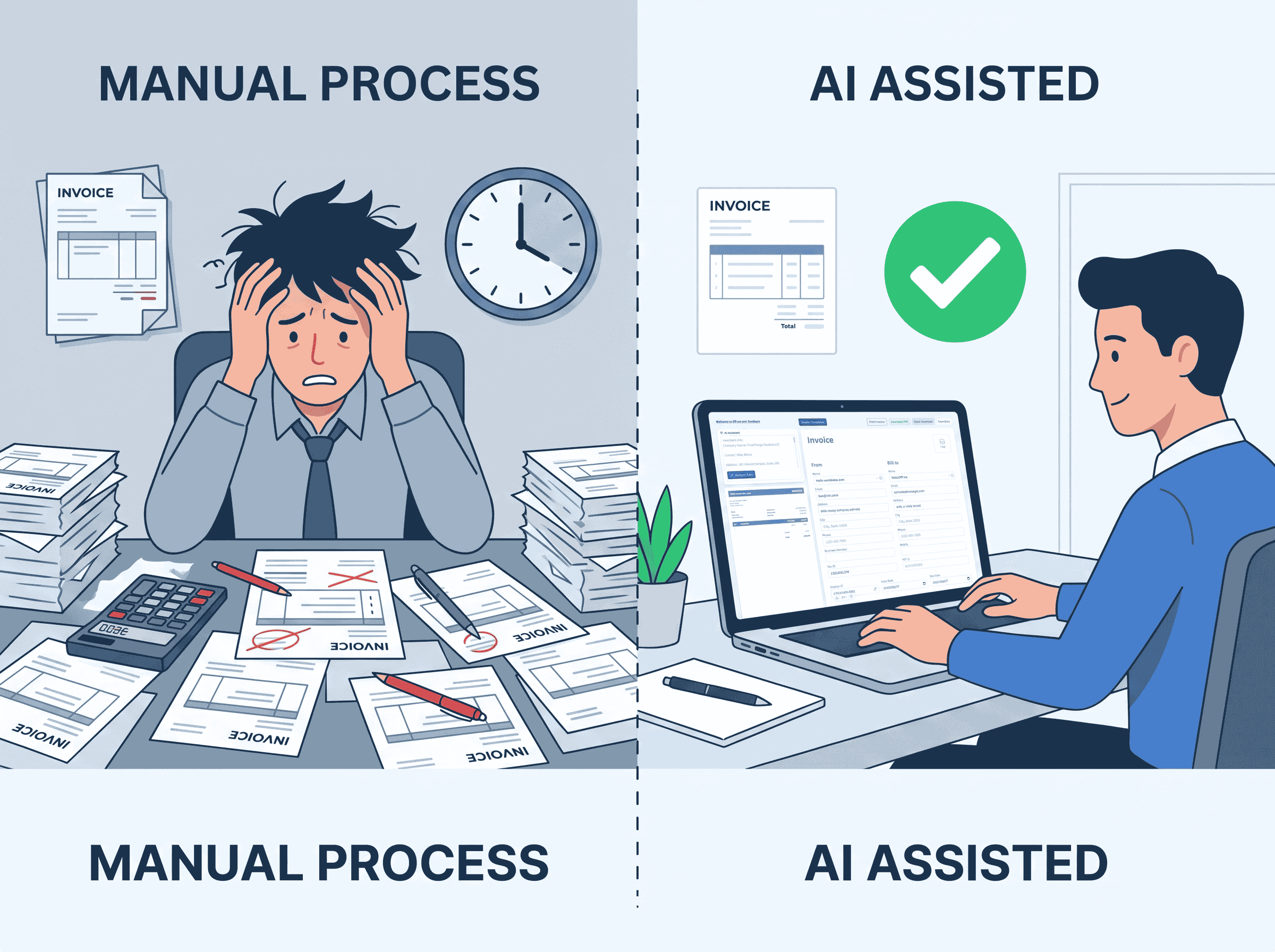 Pain points of manual invoice creation